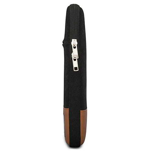 Laptophülle 14 Zoll Schwarz-Braun – Johnny Urban Canvas Laptop Sleeve Schutzhülle für 14 Zoll Laptops, das Dell XPS 15 & das MacBook Pro 15 – Hülle Laptoptasche Notebook Tasche aus Baumwoll Canvas - 3