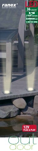 Ranex 5000.476 LED-Bodeneinbaustrahler (6er-Set) für Außen / eckig / befahrbar / belastbar bis zu 1.250 kg / 12 Volt Niedervolt (inkl. Netzteil) / 12m Kabel - 4