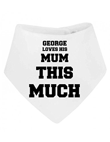 Personalised Name Loves His Mum This Much Cute Custom Mother's Day Gift Bandana Baby Bib