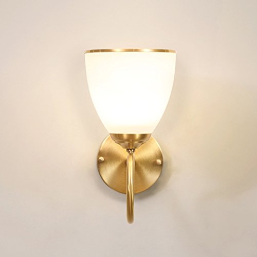 Preisvergleich Produktbild &Wohnzimmer Flur Schlafzimmer Wandleuchte E27 Kupfer Wandleuchte Schlafzimmer Nachttischlampe Einzelkopf Kupfer Wandleuchte 1131-1W&Kabellose Wandleuchte