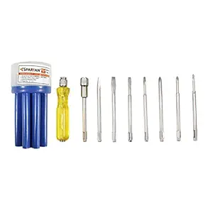 SPARTAN BS-02 Screwdriver Kit with 8 Blades and Electrical Tester for Multipurpose Application/ Precision Screwdriver Set (Multicolor)