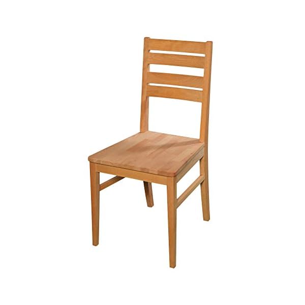 acerto 20001 Esszimmerstuhl aus Buche massiv ohne Armlehne * Geölt * Extrem robust | Holzstuhl für Küche & Esszimmer…