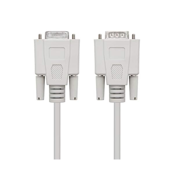 NANOCABLE 10.14.0203 - Cable Serie RS232 de Impresora y comunicaciones, DB9/M-DB9/H, Macho-Hembra, Beige, 3mts - Image 3