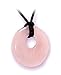Produktbild British Fossilien Natures Geschenk Rosenquarz Kristall Donut Anhänger