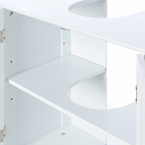 Armario bajo lavabo minimalista blanco de madera para cuarto de baño Vitta - Lola Home