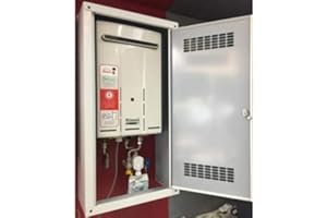 PEZZOTTI Copriscaldabagno per Rinnai bianco da esterno misure cm. 85x44x22 (per modelli dal 2020) - le misure indicate sono riferite all'esterno del Copriscaldabagno.