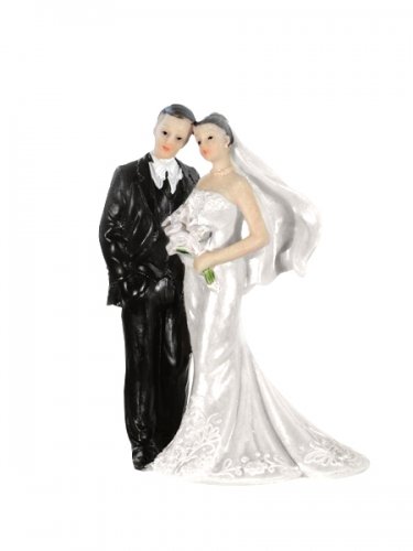 Tortenfigur Brautpaar mit Callastrauß 11 cm Tortenaufsatz Tortendeko
