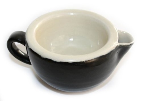 korium Shaving Scuttle Beige 'n Black - handmade ceramics