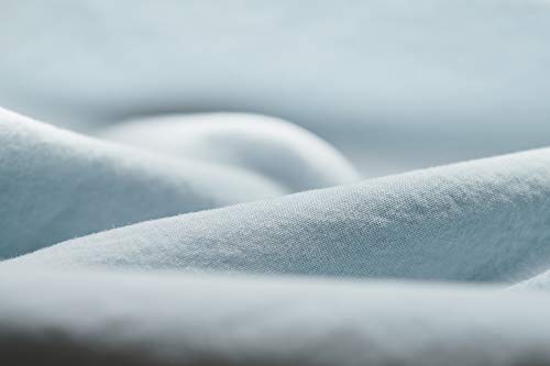 L1NK STUDIO Sabana Bajera Ajustable Cama 105 cm (105x200x35cm) 100% algodón (Percal 200 Hilos) Baby Blue