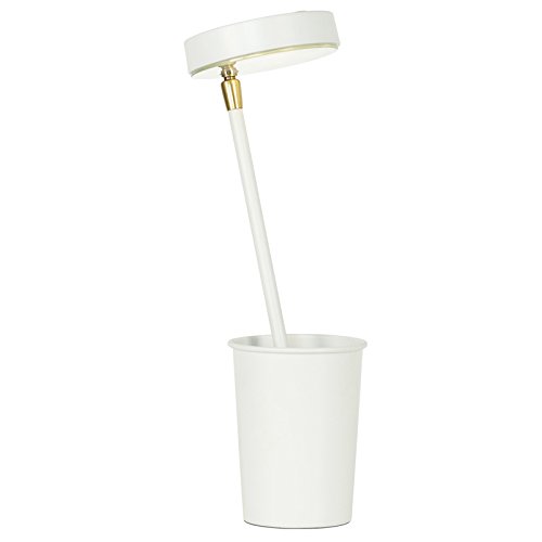 Preisvergleich Produktbild DHG Nordic Minimalistische Moderne Schreibtischlampe, Schlafzimmer Nachttischlampe, Augenschutz Student Kinder Schreibtisch Lernen Leselampe, LED Tischleuchte,Weiß,berühren