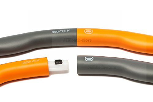 Hula Hoop Reifen von 1,2 bis 2,1 kg mit DVD Weight Hoop Schaumstoff zum Abnehmen orange & grau - 3