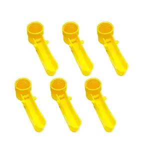 Caged Bird Automatic Drinker Cups for Any Bottle Use Yellow (Pack of 6)