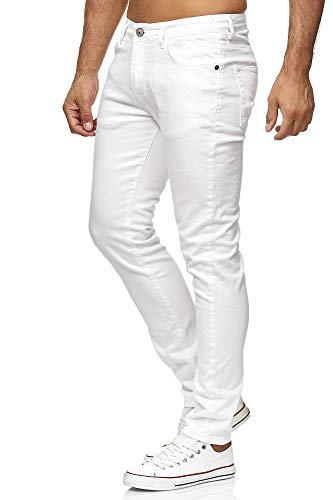Red Bridge Herren Jeans Hose Slim-Fit Röhrenjeans Denim Colored (Weiß, W30 L34) -