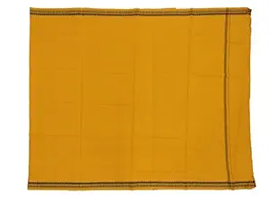 Handloom Saga Sambalpuri Pure Cotton Handwoven Gamcha / Bath Towel of 2.5 Meters in Golden Yellow Colour for Men Women Boys & Girls. EDGAM-01