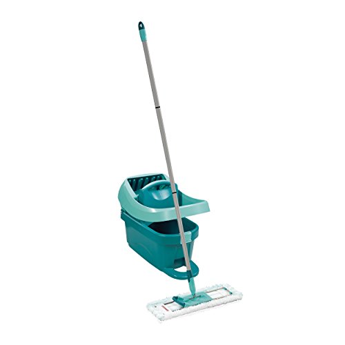 Leifheit Set Wischtuchpresse Profi mit Rollen und Bodenwischer, Wischmopeimer, Wischmop, Eimer, 55096