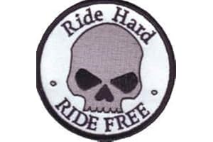 MAINLY METAL Ride Hard Ride Free Skull Sew-on Iron-on Embroidered Patch Biker Bike Badge