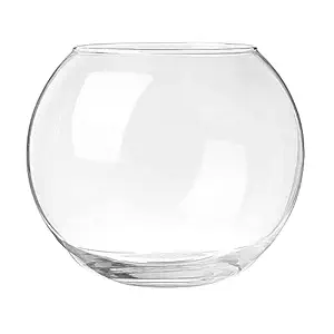 SHOBHANA ENTERPRISES Fish Bowl W/C, Candy Bowl, Glass Bowl, Fish Pot, Lucky Bamboo Pot, Glass Terrarium ( Transparent) (6 INCH)