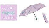  paraguas plegable frase: \"la lluvia solo es confetti del cielo\" MODELO ROSA