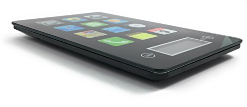Schwarze Tischwaage / digitale Slim Küchenwaage / Digitalwaage mit Telefon App Motiv - 2