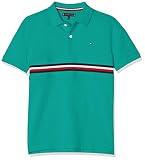  Tommy Hilfiger Flag Insert Polo S/s, Verde (Dynasty Green 303), 164 (Talla del Fabricante: 14) para Niños