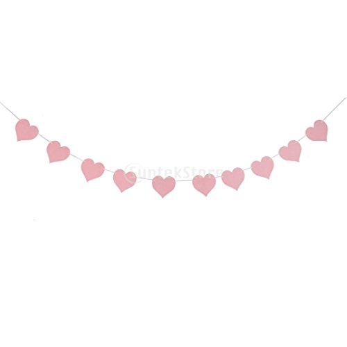 Generic 10pcs Hängen Filz Banner Fahne Girlande Wimplekette Herz Muster - Rosa , 280cm