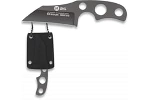 K25 - RUI KNIVES Cuchillo K25 Titanio con Funda Kydex Hoja 7 para Caza, Pesca, Camping, Outdoor, Supervivencia y Bushcraft K25 32330 + Portabotellas de regalo