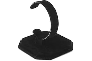 POFET Lot de 2 présentoirs en velours de type C pour bijoux, bracelets, montres, cadeau - Noir