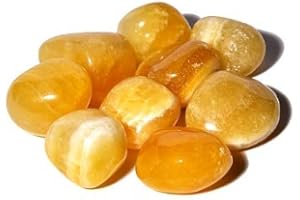 TENET- 3 PEZZI pietra naturale burattata levigata per cristalloterapia, reiki e meditazione - 20-25 mm (CALCITE GIALLA)