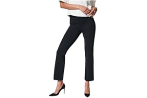 MCA Pantaloni Donna a Zampa Corti – Vita Alta Elasticizzata – Campana Aderenti – Lunghezza Caviglia – Made in Italy – Elegante