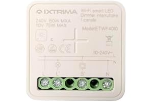 IXTRIMA Inbyggd Tuya Smart WiFi Dimmer Switch för LED 1 kanal 150 W kompatibel Alexa Google Home