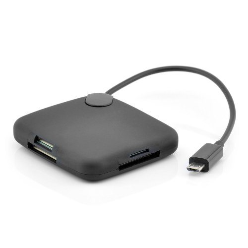Saxonia. 7 in 1 OTG Adapter + Kartenleser Connection Kit für Samsung Galaxy Geräte | Farbe: schwarz - 6