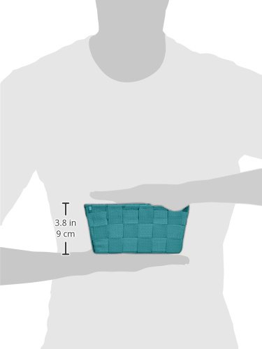 WENKO 20355100 Aufbewahrungskorb Adria Mini Petrol – Badkorb, rechteckig, Kunststoff-Geflecht, Polypropylen, 19 x 9 x 14 cm - 4
