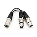 Produktbild 1.5m 3 Pin XLR Female to 2x Male Y Splitter Cable- Audio Microphone Adapter Lead Nickel plated metal connectors