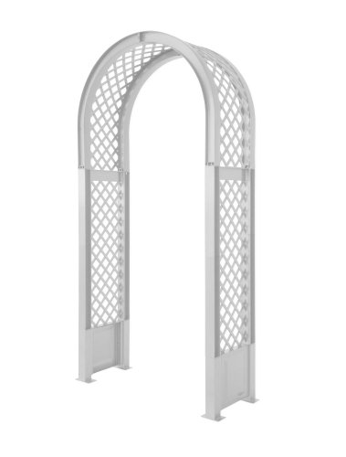 KHW 37901 Rosenbogen mit Erdspießen, weiß