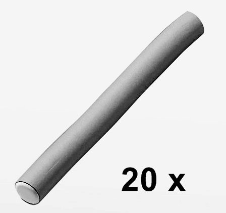 Papilotten – Flex-Wickler Set 20 Stck. + Kosmetiktasche – 19 mm grau - 2