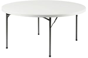 Durabull Round Folding Table. 44 inch Diameter for Indoor & Outdoor. Sturdy Fold Up Table for, Home, Business, Parties, BBQ, Dining, Meetings etc. Seats 4-6. No Assembly. Folds Flat for easy Storage.