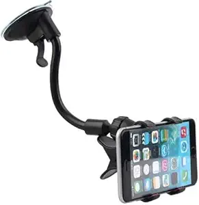 HSE Online 360 Degree | Flexible Mount Stand | Windshield/Dashboard Cell Phone Holder with Strong Suction Cup - Mobile Holder(Black)