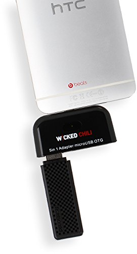 Wicked Chili 5in1 microUSB OTG Adapter mit Verlängerungskabel für Tablet / Smartphone (z.B. Tab S2, Xperia, SurfTab) – USB Host für Tastatur, Maus, Festplatte, Stick, micro USB, SD/MMC, Micro-SD - 9