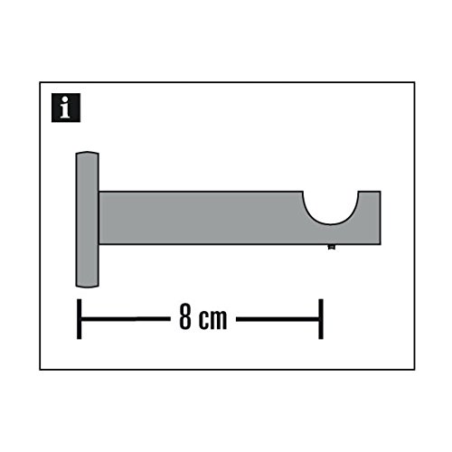 Gardinia 10011152 Traeger für Gardinenstangen 1-läufig offen, Serie Chicago, Durchmesser 20 mm, edelstahloptik - 3