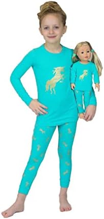 Girls Pyjama by Lilli&Me | Girls and Dolls Matching Swan 4 Piece Pyjama Sets
