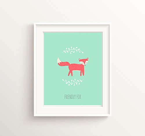 Fox Nursery Wall Art for Baby Bedroom Decor, Fox Picture Nursery Animal Print, Woodland Custom Quote