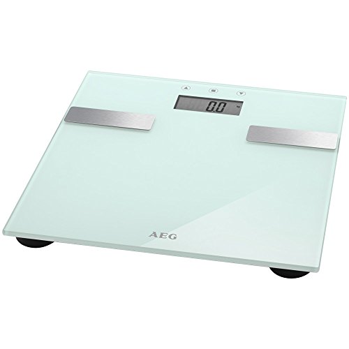 7in1 Analyse-Waage aus Glas und Edelstahl bis 180 kg Personen-Waage Gewicht, Fettanalyse, Wasseranteil, Muskelmasse, Knochengewicht, Kalorien-Bedarf und BMI (Farbe: weiß) - 2