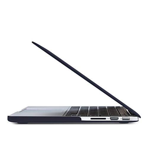 kwmobile Hardcase Laptop Hülle für Apple MacBook Pro Retina 13″ (ab Ende 2012) – Don’t touch my Mac Design Weiß Dunkelblau dünne gummierte Schutzhülle Cover Case Tasche - 8