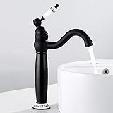 retro waschtisch armaturen 【Einfache Bedienung】-- Einhebel-Design macht den Mischbatterie einfacher, den Wasserfluss und die Temperatur zu regulieren. Der Wasserstrahl läuft sehr gleichmäßig und spritzt nicht