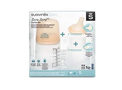 Suavinex Pack Biberon Zerø.Zerø Spécial Allaitement + Tétine + Poche Silicone 180 ml