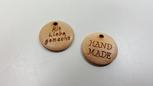 Peddigrohr Boden 20 cm rund, mit Handmade Holzlabel - 2