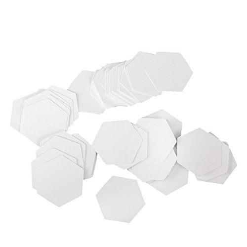 MagiDeal 100 Stück Hexagon Englisch Papier Stückung Steppvorlagen Schablonen – Weiß, 26mm - 9
