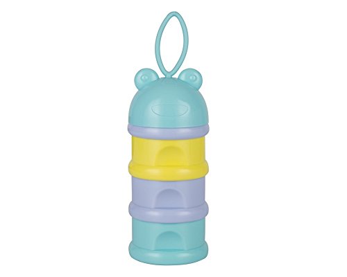 Tofern BPA free Cute Cartoon Frog Shell Portable Baby Infant Feeding Milk Powder &Food Bottle Container 3 Cells Grid Box - Light Color
