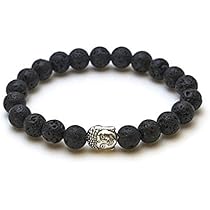 KARDINAL WEIST Löwe Armband Für Männer - Naturstein Perlen Mit Tigerauge, Onyx & Lava - Schutz Und Stärke