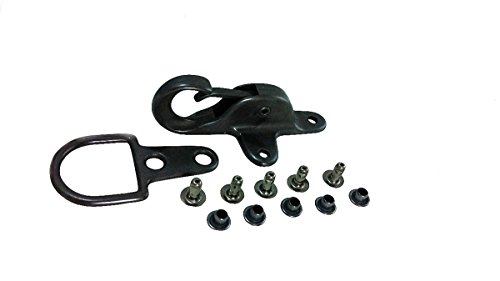 Haken Verschluss • Kuttenverschluss • Karabiner • schwarz kupfer matt • Aufnietbar • Bikerkutte • Lederweste •